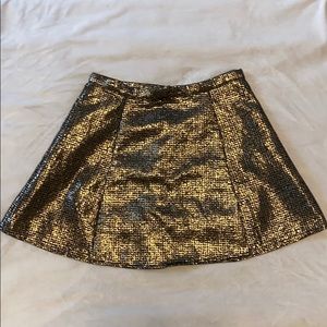 Metallic Gold Mini Skirt